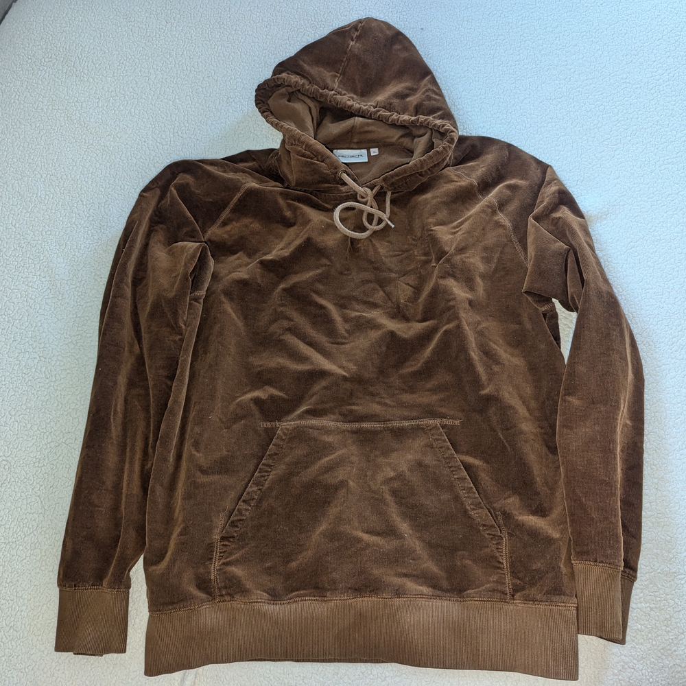 Carhartt Corduroy Brown Hoodie Large Mens